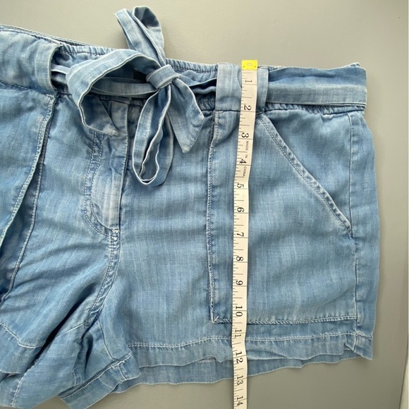 Loft chambray light blue soft belted shorts, 12 - Picture 8 of 11